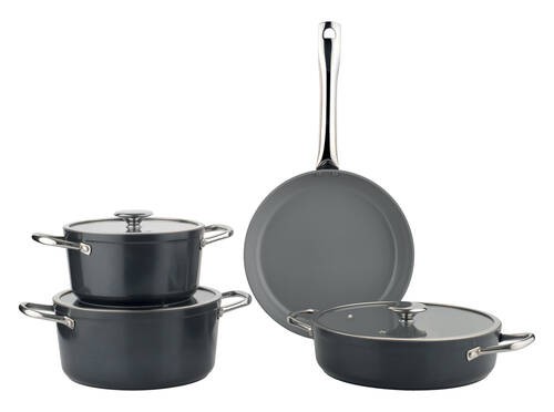 Akdeniz 7 Parça Royal Granit Tencere Seti Cam Kapaklı