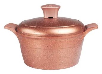 Onyx Kendinden Kulplu Döküm Kapaklı Rose Gold Döküm Tencere Kırmızı